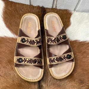 Alegría women sandals brown and tan size 38